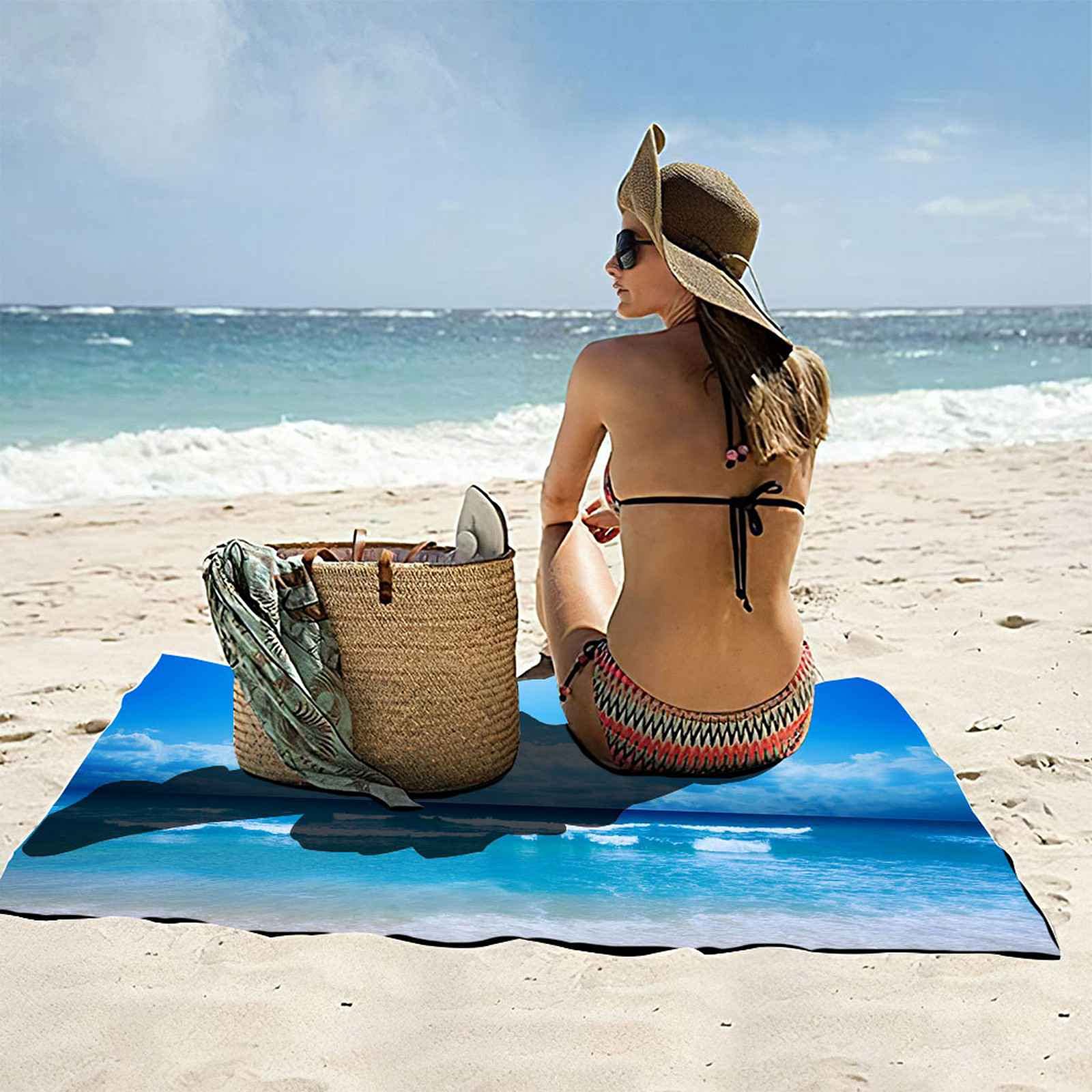 Telo Da Mare 3D Oceano Stampato Asciugamano Da Spiaggia 150x200cm Asciugamano Microfibra Grande Antisabbia Leggero Telo Mare Per Sport Piscina Viaggi In Famiglia Vacanze