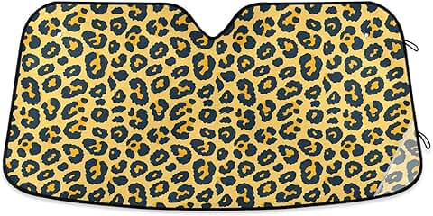 Animal Leopard Skin Texture Gold Black Sun Shield for car Folding uv Protection as seen on tv Products tapa sol para Autos