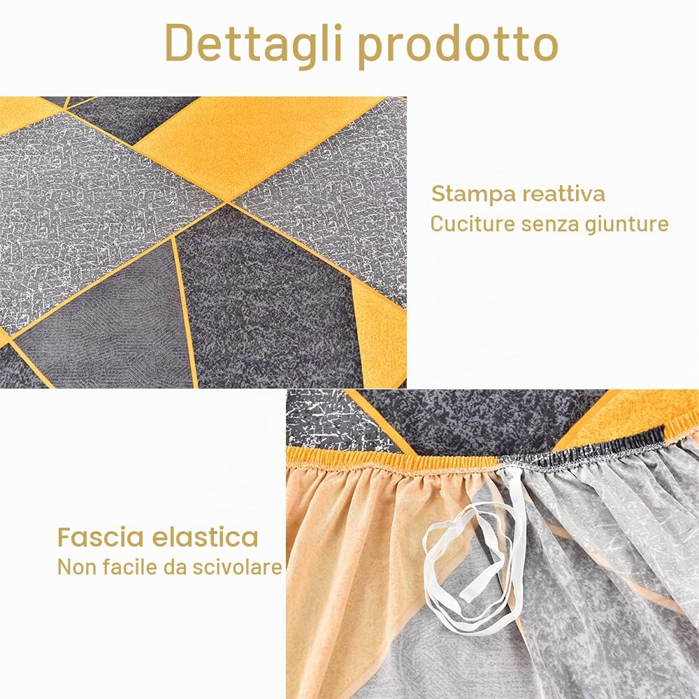 Hggzeg Copridivano in tessuto elastico ad alta elasticità, 1-2-3 posti, con stampa, antiscivolo, lavabile in lavatrice (3 posti, geometrico)