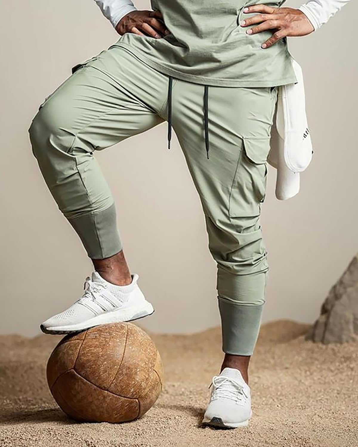 GINTPK Men Cargo Jogger Lightweight Tapered Hiking Pants Sport Running Quick Dry Sweatpants for Training - Image 2