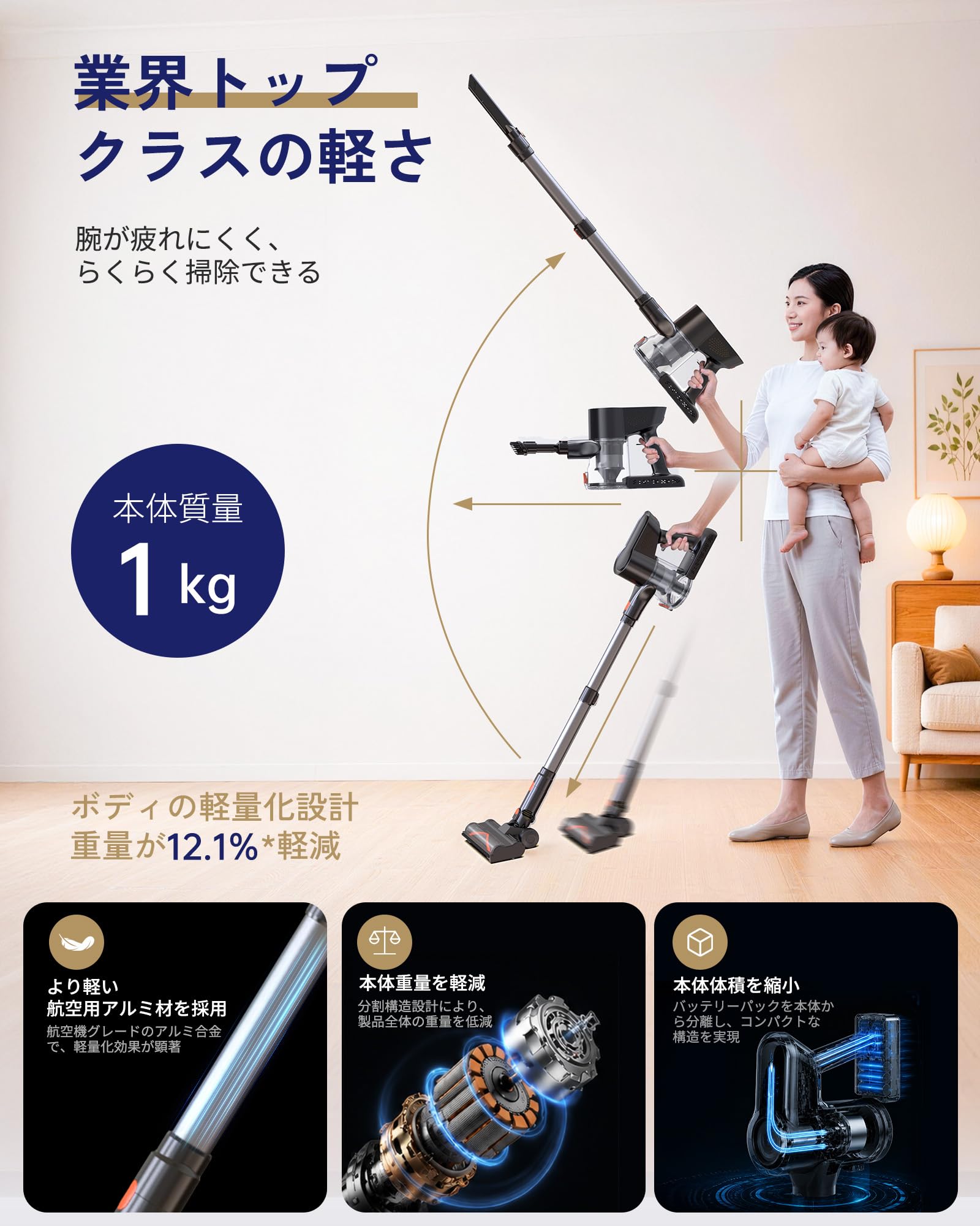 掃除機 コードレス　315Kpa真の超強力吸引＆同クラス最軽量＆自走式＆自立式 Amazon | 掃除機 コードレス【7月より先行発売！25000KPaの次世代超
