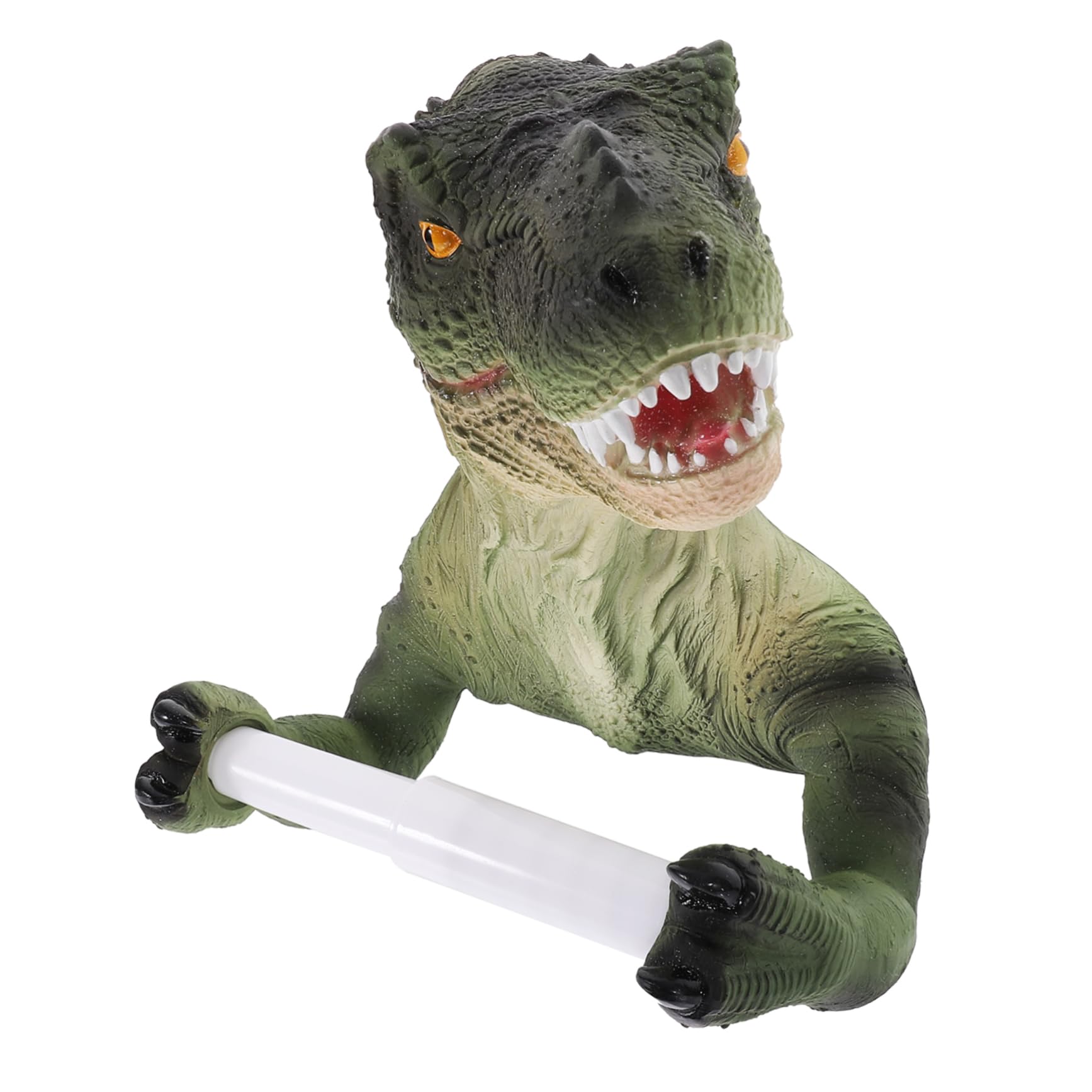 Portarrollos de Papel Higiénico de Dinosaurio Adhesivo de Resina | Diseño Decorativo para Pared de Baño, Accesorio Duradero, Instalación Adhesivo