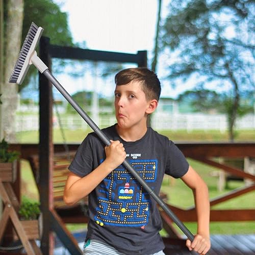 Miniatura 2 de Juego de cepillo de limpieza de suelo y cepillo de lechada con mango largo, cepillo limpiador de lechada resistente con cerdas rígidas para