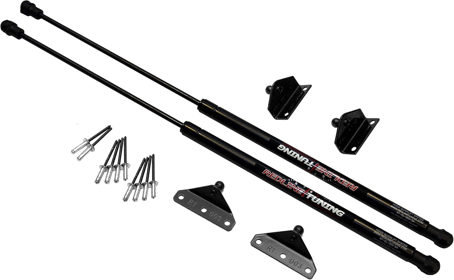 Redline Tuning 21-27005-02 Hood Quicklift Plus System Compatible with Toyota Pickup 1989-1994 (All Black Components)