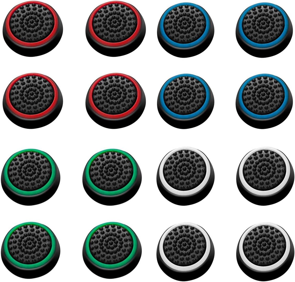 ArRord 8 Pair / 16 Pcs Replacement Wireless Controllers Silicone Analog Thumb Grip Stick Cover