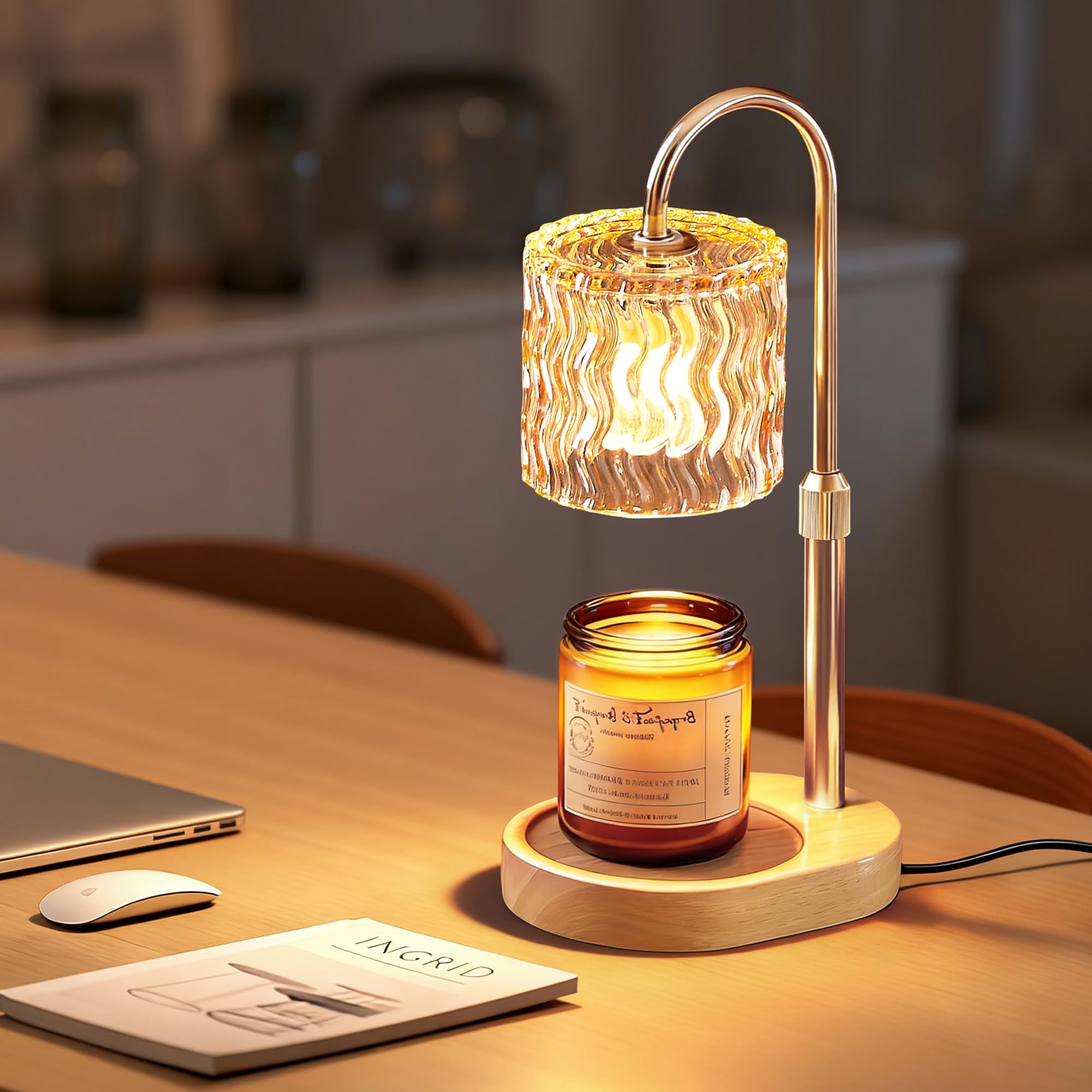 Homelist Candle Warmer Lamp Height Adjustable, Dimmable Wax Melt Warmer with 2/4/8H Timer & 50W Bulbs, Safe Flameless Vintage Candle Burner Fits Jars, House Warming Gifts New Home for Mum Her