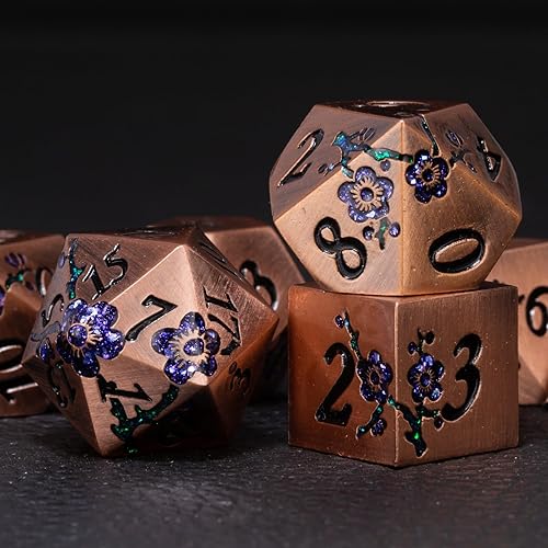 Miniatura 5 de DND - Juego de dados Dungeons and Dragons D20, dados de rayas metálicas con funda de regalo, juegos de dados poliédricos para juegos de mesa, dados