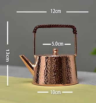 13 * 12CM Bright/Retro Handmade Copper Tea Kettle Stovetop Teapot Stove Top Copper Tea Pot Turkish Tea Pot Pure For Stovetop