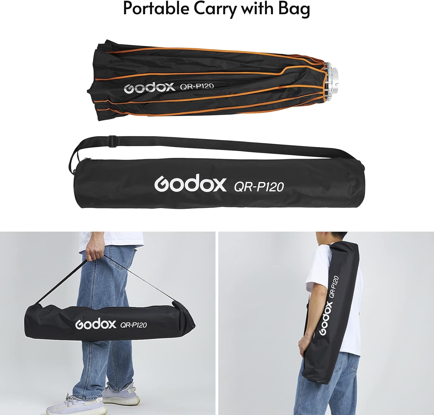 Godox Professional Parabolic Softbox 120cm Diffuser Bowens Mount with Carrying Bag for Studio Photography for Godox SL-60W VL150 VL300 UL150 SL150WII SZ150R