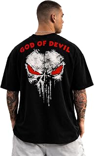 LITWAY Men's Cotton Graphic Print Oversized Fit Half Sleeve Round Neck T-Shirt Price In India