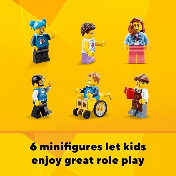 LEGO Creator 3 in 1 Main Street Building Toy Set, Features a Toy City, Art Deco Building, Market Street, Hotel, Cafe, Music Store and 6 Minifigures, Endless Play Possibilities for Kids, 31141