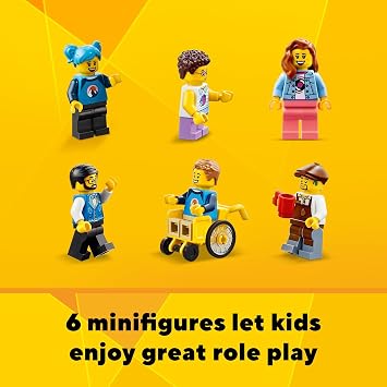 LEGO Creator 3 in 1 Main Street Building Toy Set, Features a Toy City, Art Deco Building, Market Street, Hotel, Cafe, Music Store and 6 Minifigures, Endless Play Possibilities for Kids, 31141