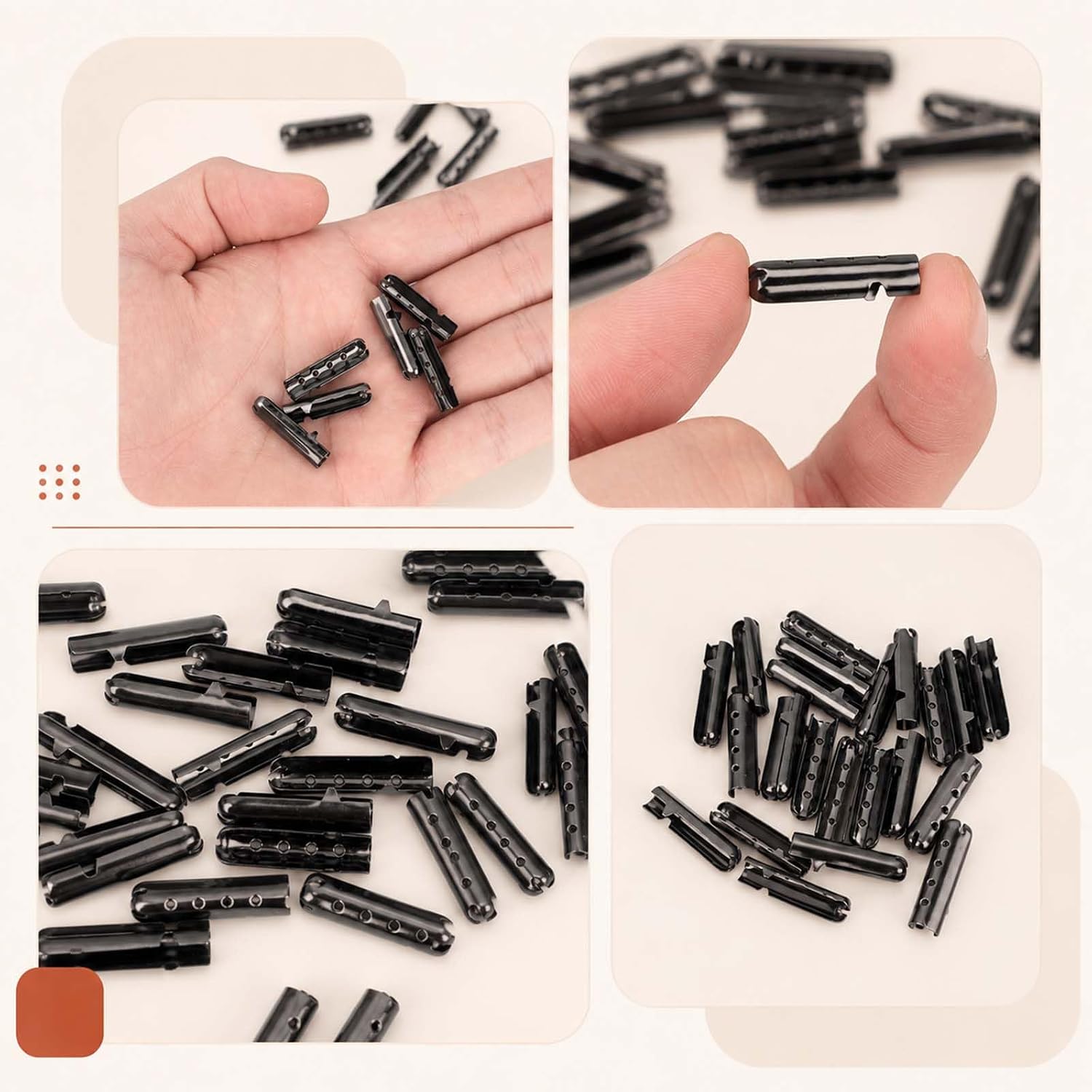 Skrfren 24 PCS Metal Aglets for Shoelaces, Shoe Lace Ends Tips Caps DIY Shoelaces Repair Shoe Lace Tips Replacement End for Canvas Sneakers Hoodies DIY Shoelace Repair