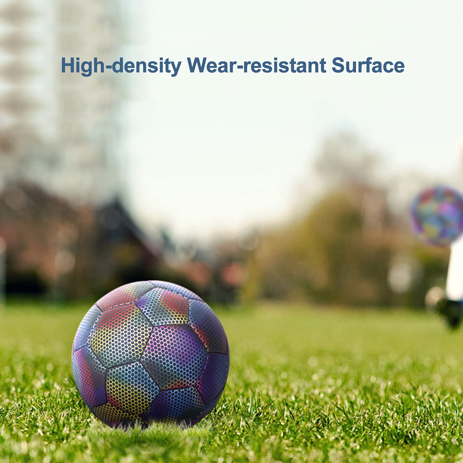 Pallone da calcio riflettente resistente all'usura antiscivolo che si illumina al buio con buona elasticità e sensazione confortevole per l'allenamento di squadra di calcio