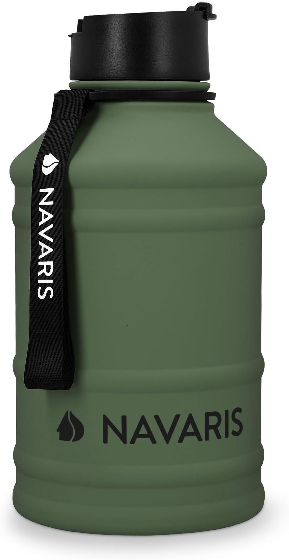 Navaris Stainless Steel Water Bottle - XXL 2.2L Metal Canteen - BPA Free Drink Carafe for Sports Camping Gym Office
