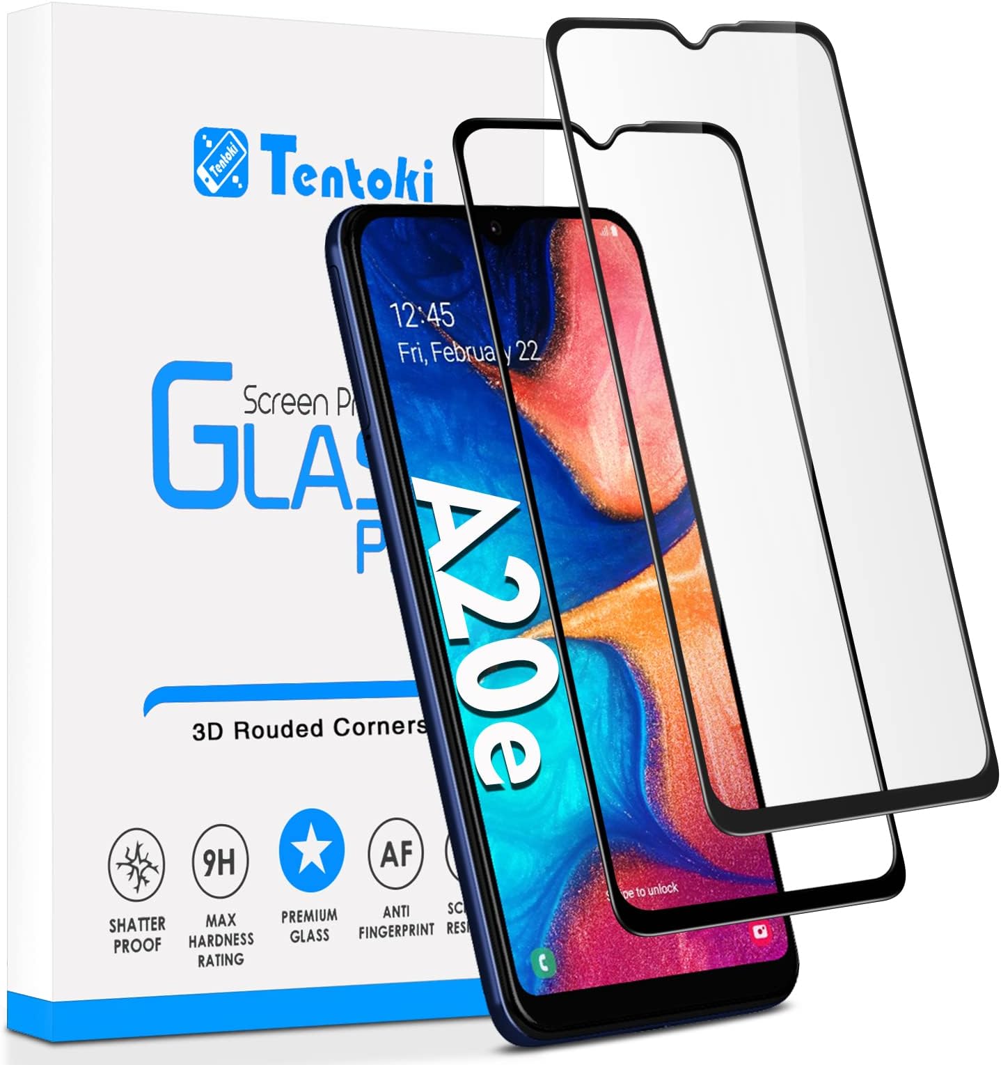 TentokiScreen Protector for Samsung Galaxy A20e / A10e, [2 Pack] HD Full Coverage Tempered Glass Screen Protector Compatible with Samsung Galaxy A20e / A10e