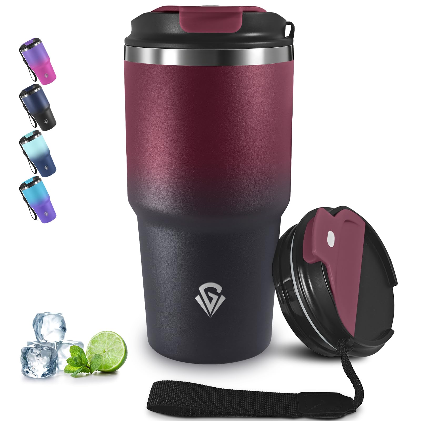 Grsta 20oz Thermal Tumbler Portable Airtight Coffee Thermos Cup Hot and Cold Vacuum Insulated Stainless Steel Leak Proof