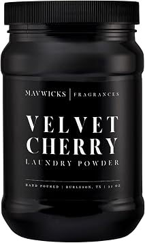 Mavwicks - Luxury Laundry Detergent Powder Velvet Cherry 32 Oz Concentrated for Tough Stains and Odors, For All Washing machine types Gentle on Fabrics