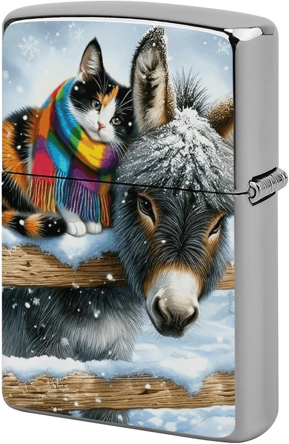 Cats and Donkeys Metal Lighter Cover Case Pouch Holder