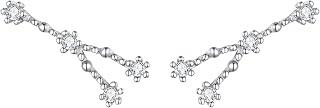 925 Sterling Silver CZ Horoscope Zodiac 12 Constellation Astrology Ear Crawler Post Earrings Gift for Mom Women Mothers Day/Valentines Day/Birthday/Christmas/Anniversary