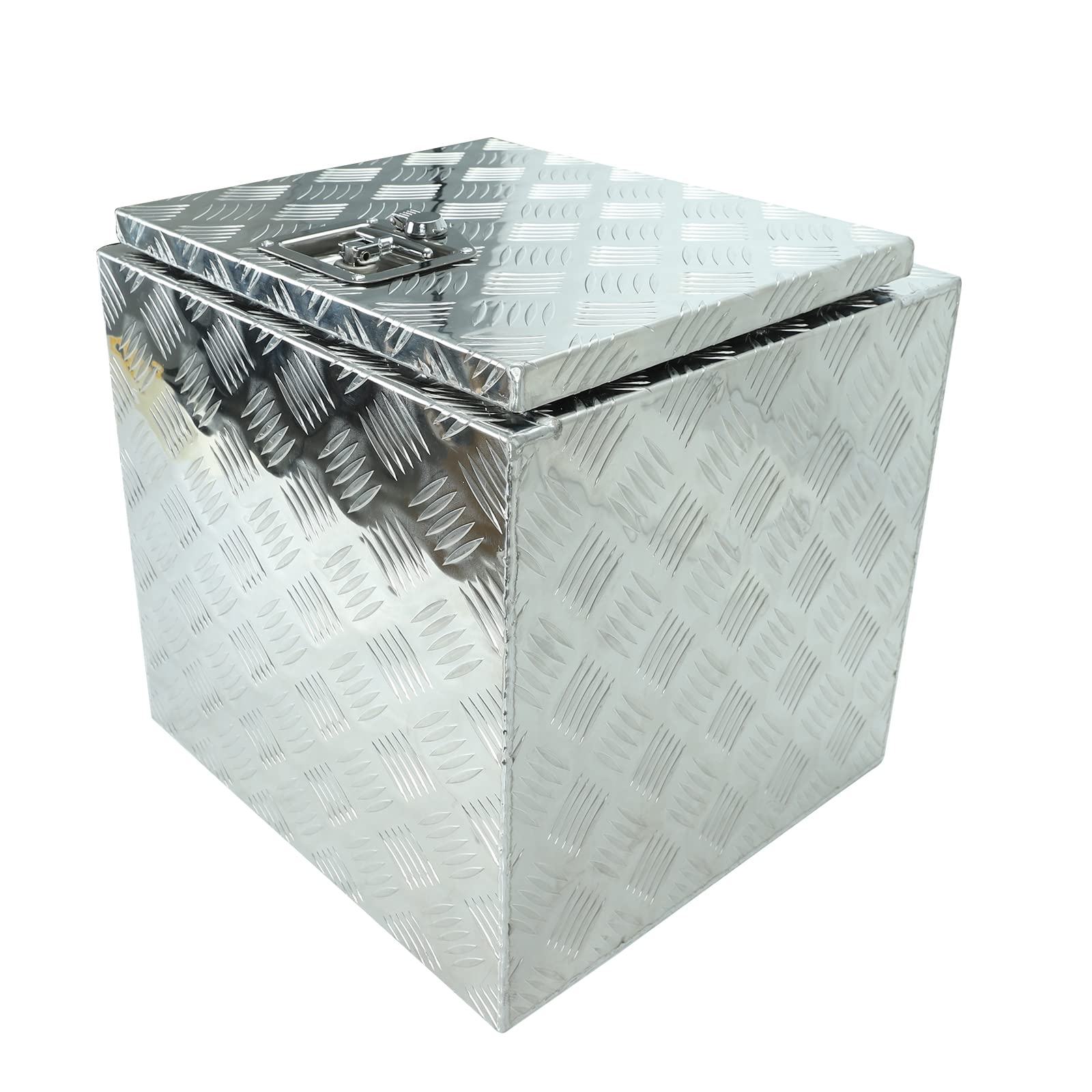 EASYBERG 18 Inch Heavy Duty Aluminum 5 Bar Tool Underbody Box, Truck Storage Organizer Chest for Pickup Truck Bed, RV Trailer with T-Handle, Lock and