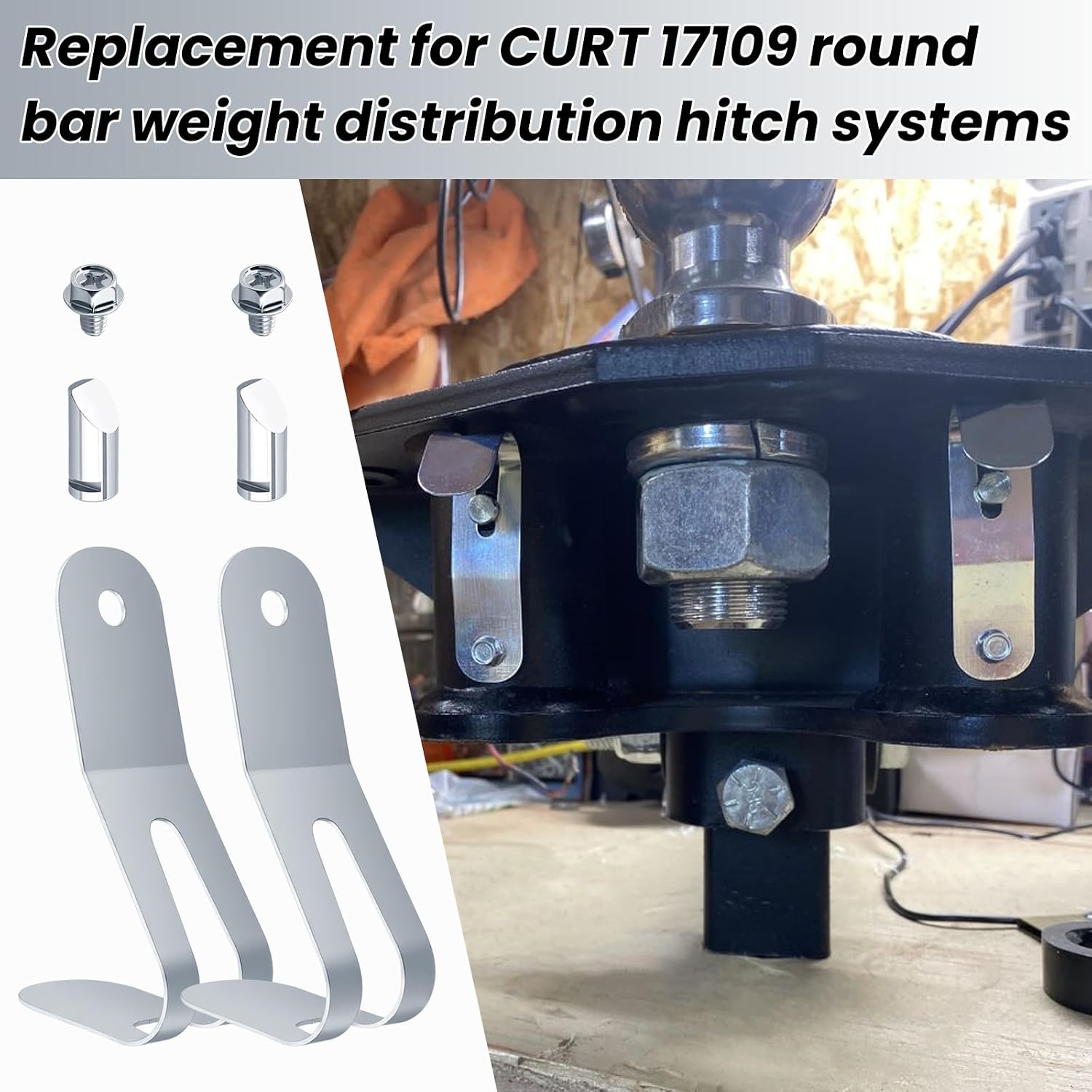 17109 Replacement Round Bar Weight Distribution Hitch Retainers for CURT,Adjustable Weight Distribution Hitch Parts Replacement for RVs, Travel Trailers (2pcs)