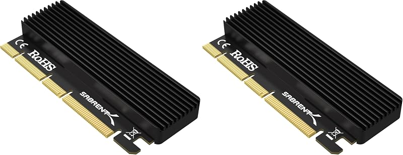 SABRENT NVMe M.2 SSD to PCIe Adapter Card, PCIe X16/X8/X4 | Aluminum Heat Sink | Pack of 2 | EC-PCIE Model