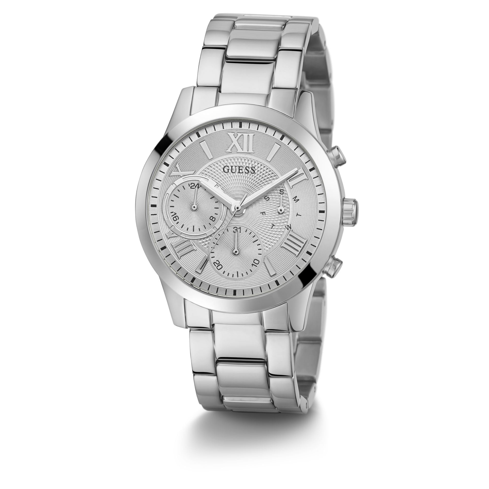 Guess Women's Multi-dial solar Watch with Stainless Steel Strap.