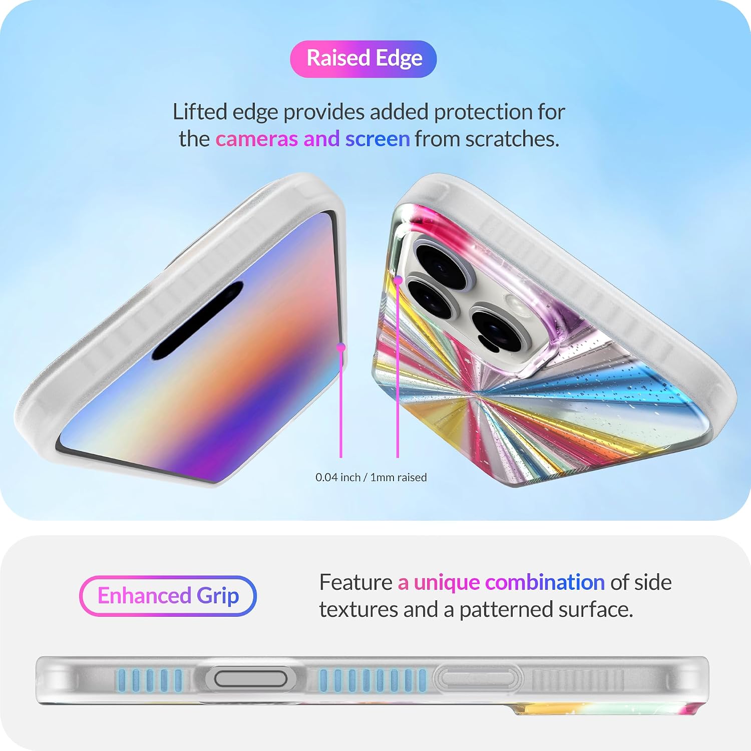 LONLI Hue Case for iPhone 16 Pro - [360° Shock-Absorbent Bumper] - [Cute and Unique Phone Cover for Girls and Women] - Cosmic Portal image 5