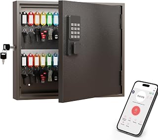 WeHere 60 Key Lock Box Wall Mount, Smart Key Cabinet with Keypad for Office