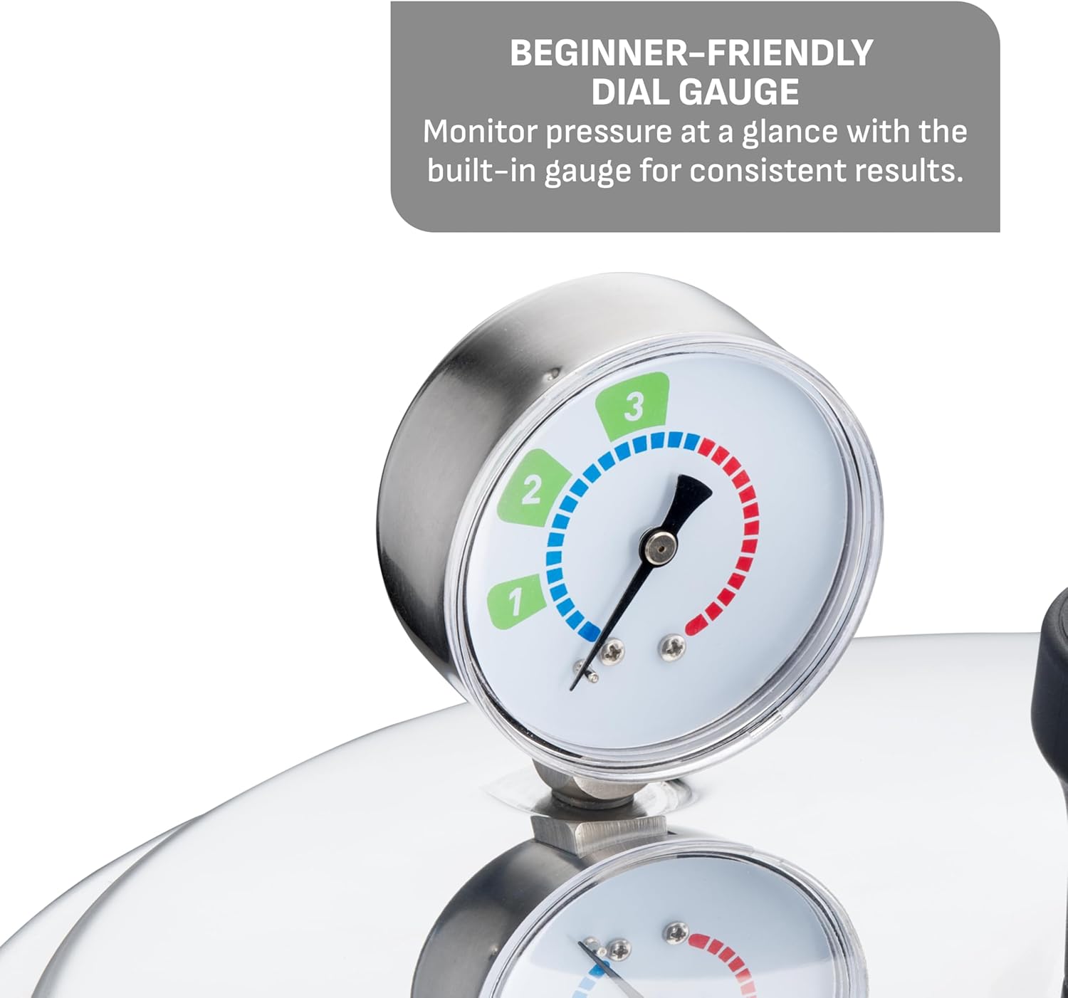 T-fal 22-Quart Aluminum Pressure Canner, 3 PSI Settings, Home Canning, Includes Racks & Canning Guide, Large Capacity, Pressure & Water Bath Canning for Vegetables, Meats, Seafood & Fruits, Silver - Image 6