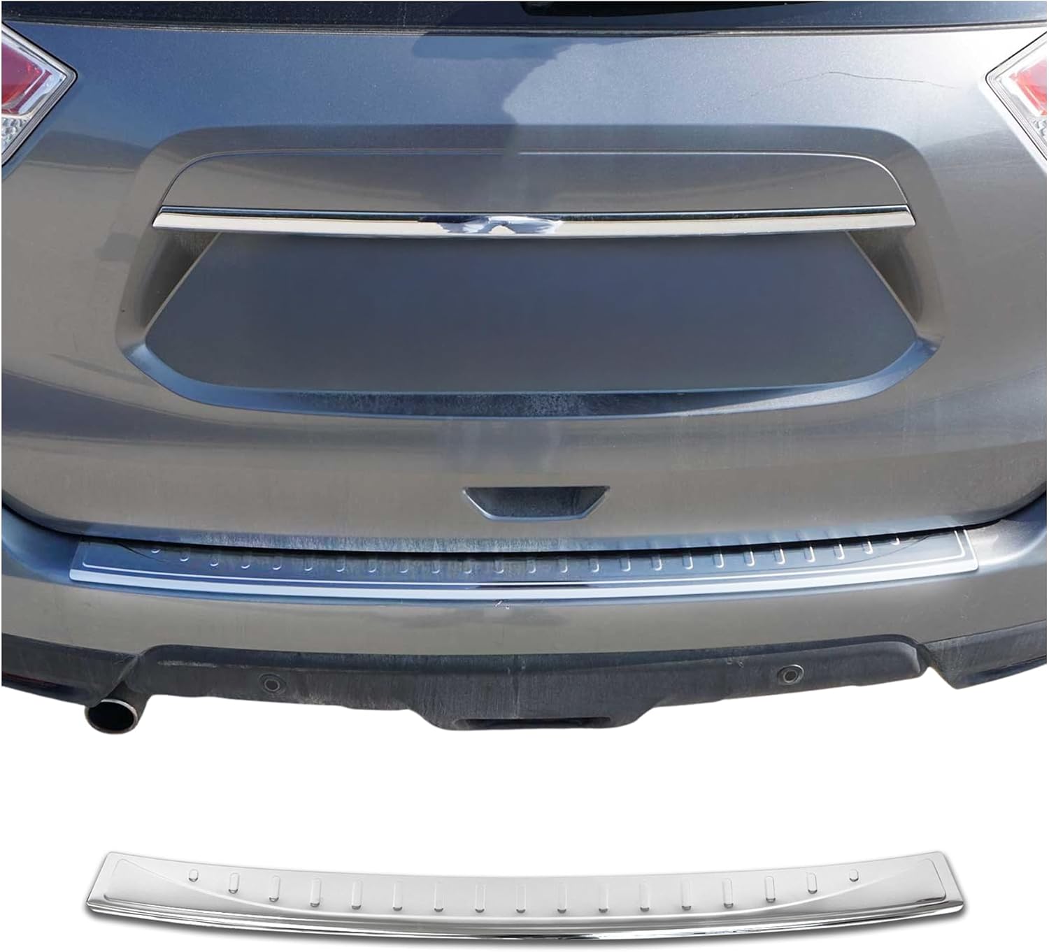 OMAC Rear Bumper Sill Cover Protector Guard for Nissan Rogue 2014-20 Stainless Steel