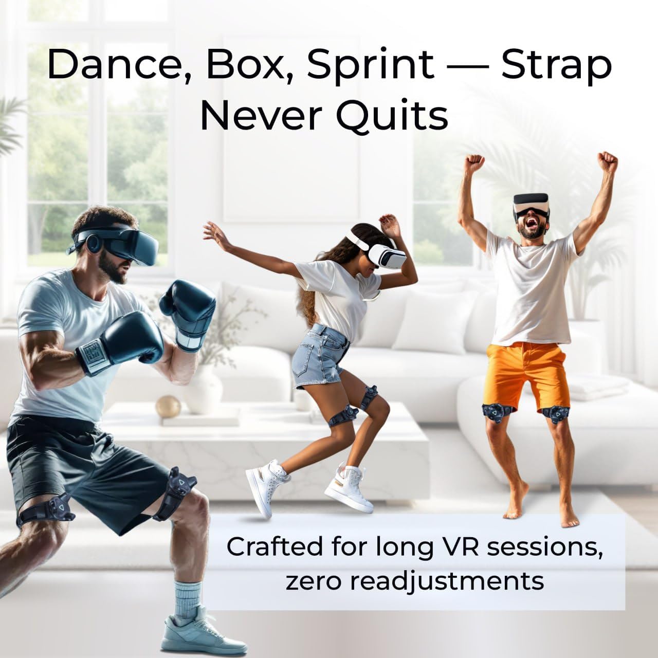 Skywin 2 Pack Leg Trackstrap for Vive Tracker - Vive Tracker Straps for HTC Vive 3.0, 2.0, Ultimate & Tundra - VR Chat Motion Capture for Full Body Tracking (Device Not Included) (Black)