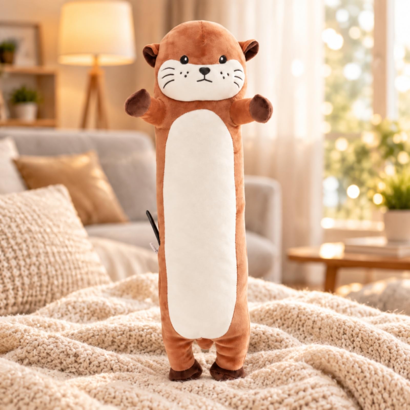 Almencla Ppée Chauffante En Peluche 50 Cm Réglable Animal Chauffant USB Sûr Oreill Câlin Chauffant à Réglages pr Canapé, Style A