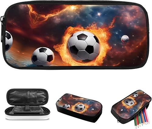 Estuche estético para niños, fútbol, baloncesto, lápices de colores para niños de 4 a 8 años, suministros de regreso a la escuela, caja organizadora