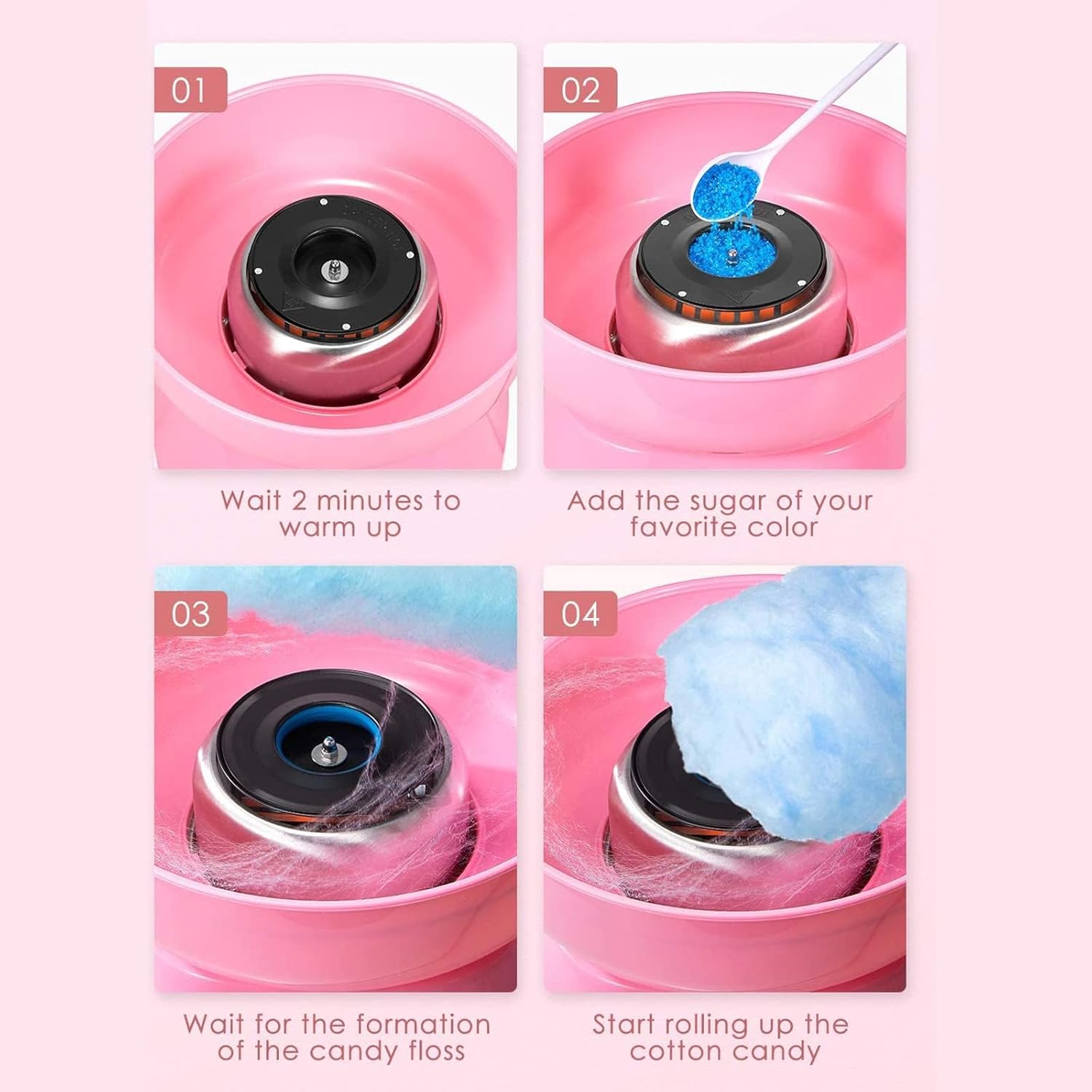 Candy Floss Cotton Candy Machine - The Perfect Pink Candyfloss Maker for Kids & Adults, Ideal for Birthday Parties