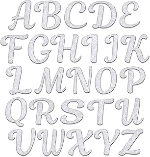 Laughing Lizards Felt Letters for Clothing (26 Pieces) Perfect Iron On Letters for Christmas Stockings, Cursive Iron Letters for Fabric, Glue On, or Sew On Letters, Includes All 26 Letters (White)