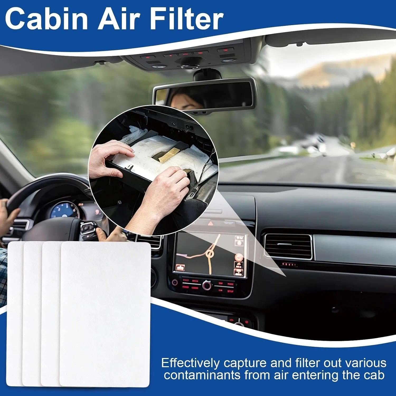 6 PCS Cabin Air Filter Compatible with Freightliner Cascadia Trucks 2019-23 image 3
