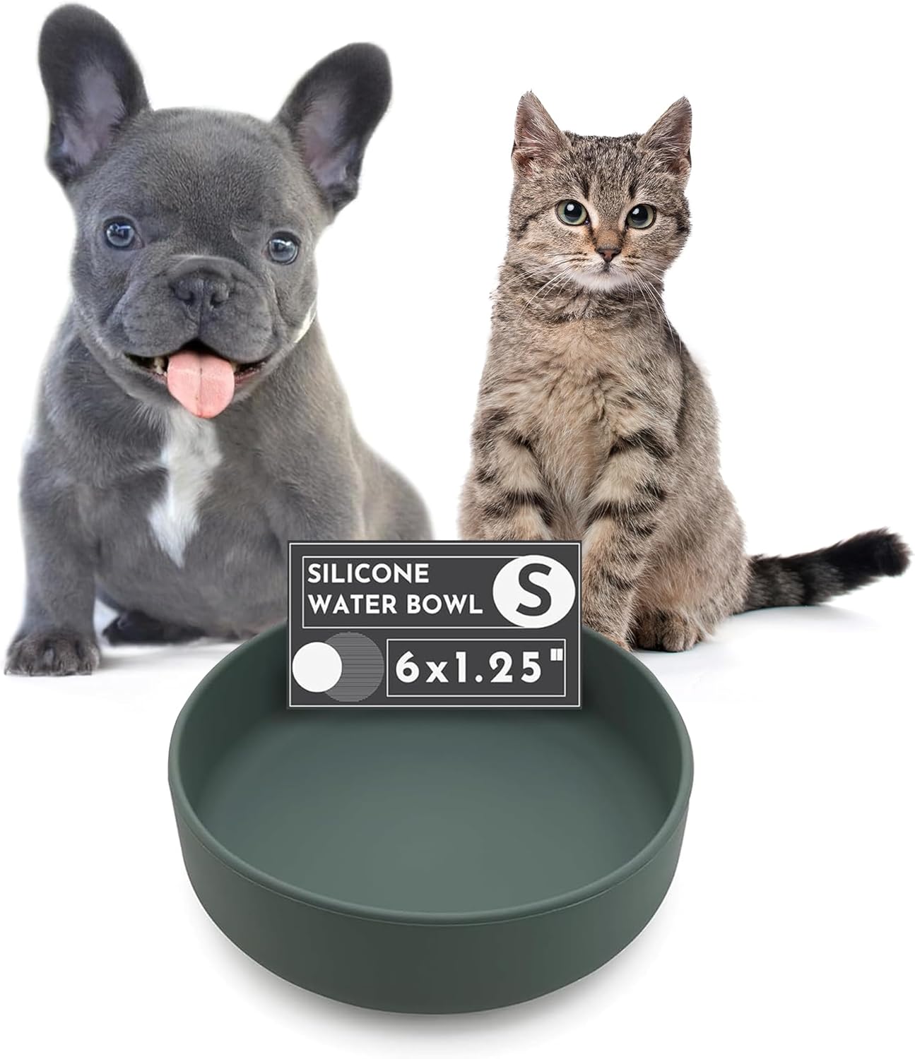 The Perfect Dish – Durable Dog Water Bowl – No Spill – Less Mess Non-Tippable Water & Food Bowl, Pure Silicone, Spill Proof with Suction Cup, Suitable for All Pets, Small-Spruce