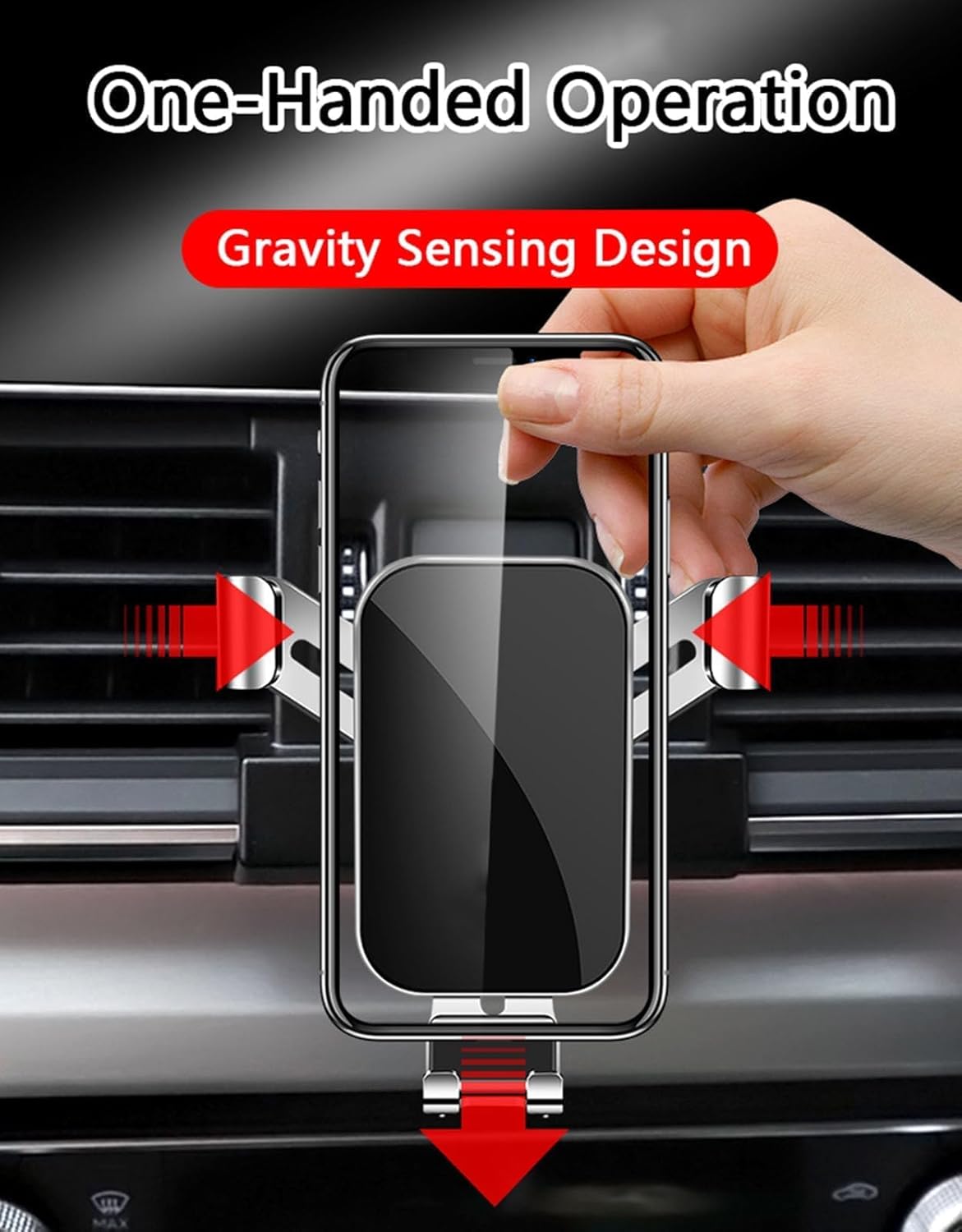 Car Phone Mount for Audi A6L 2012-2018, 360° Rotation Adjustable Holder, Secure Grip, Easy One Hand Use, Hands Free for Safe Driving, Durable Everyday Design,C Red
