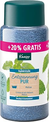 Kneipp Badekristalle Entspannung Pur -Sondergröße- mit naturreinem Tiefensalz und ätherischem Öl der indischen Melisse und Extrakt der Zitronenmelisse, limitierte Edition, 720g