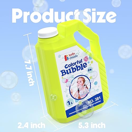 Miniatura 3 de BELLOCHIDDO Recambio de solución de burbujas de 1L/33.8 onzas, tamaño grande para pistolas de burbujas, varitas, soplador, máquinas de burbujas,