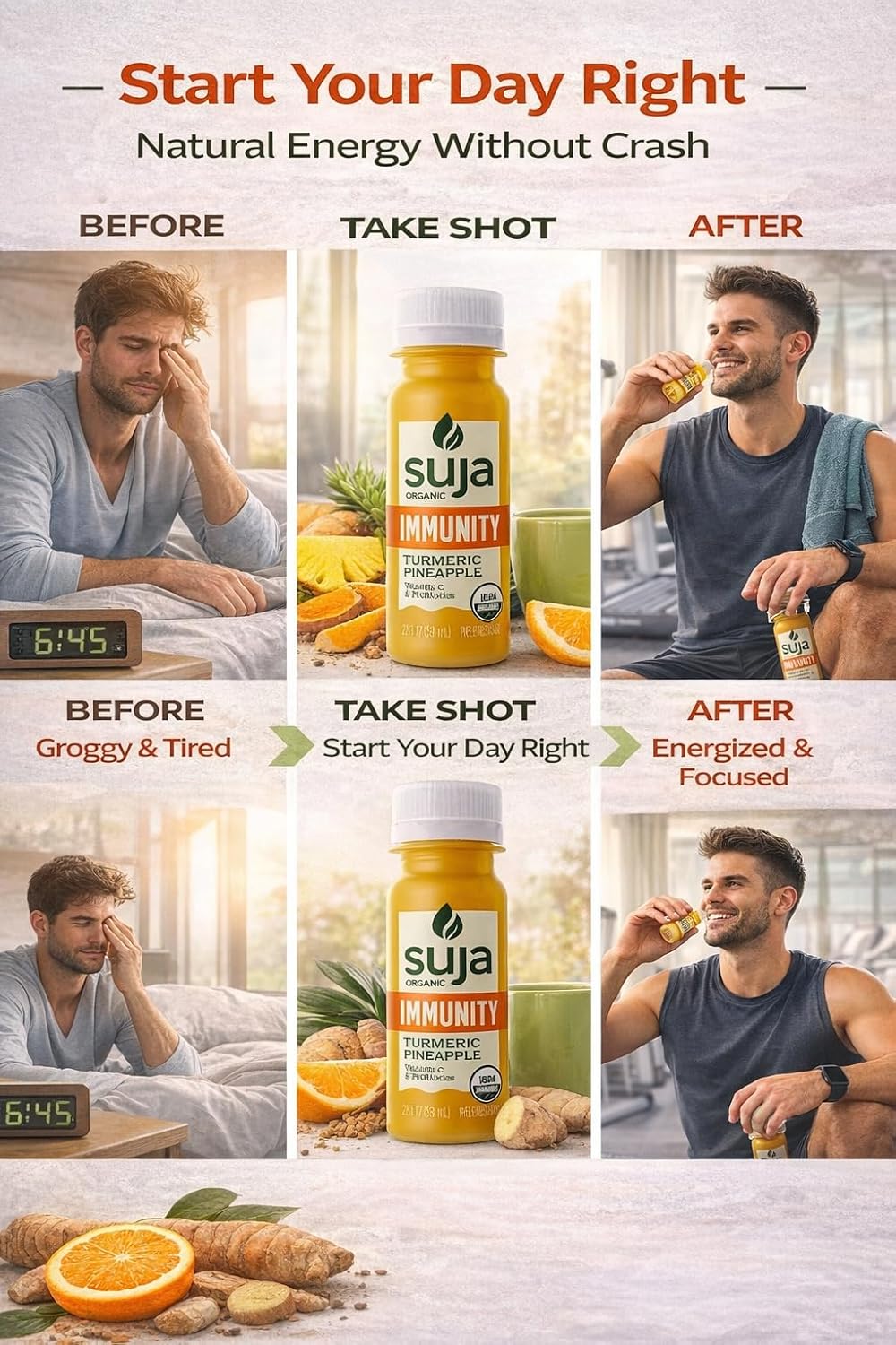 Suja Organic Immunity Wellness Shots - Turmeric Ginger Pineapple with Vitamin C & Probiotics - Immune Support - Vegan Non-GMO No Added Sugar - 2 Fl Oz (Pack of 10)