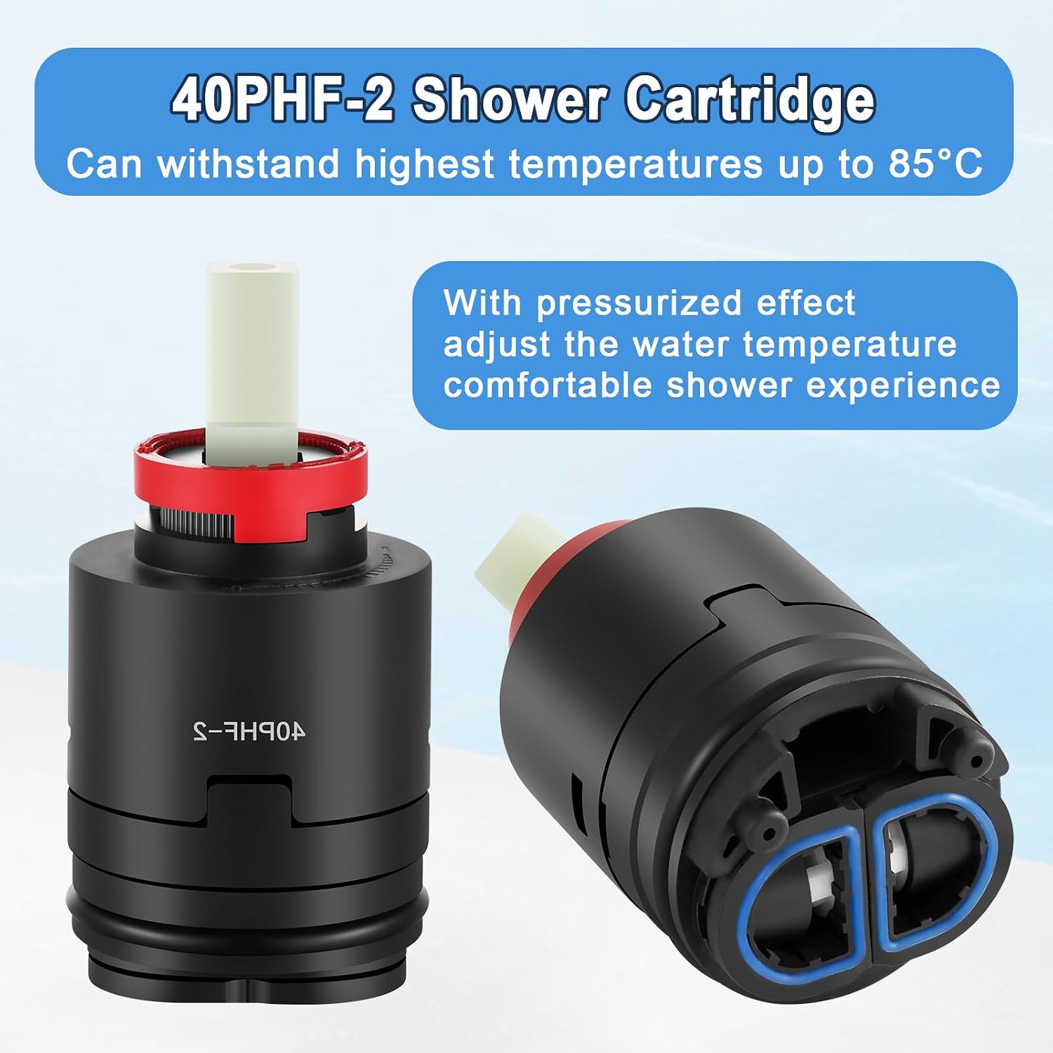 40PHF-2 Pressure Balance ​Cartridge, 40mm Shower Faucet Cartridge Replacement, Compatible with Tub/Shower Faucet Valve