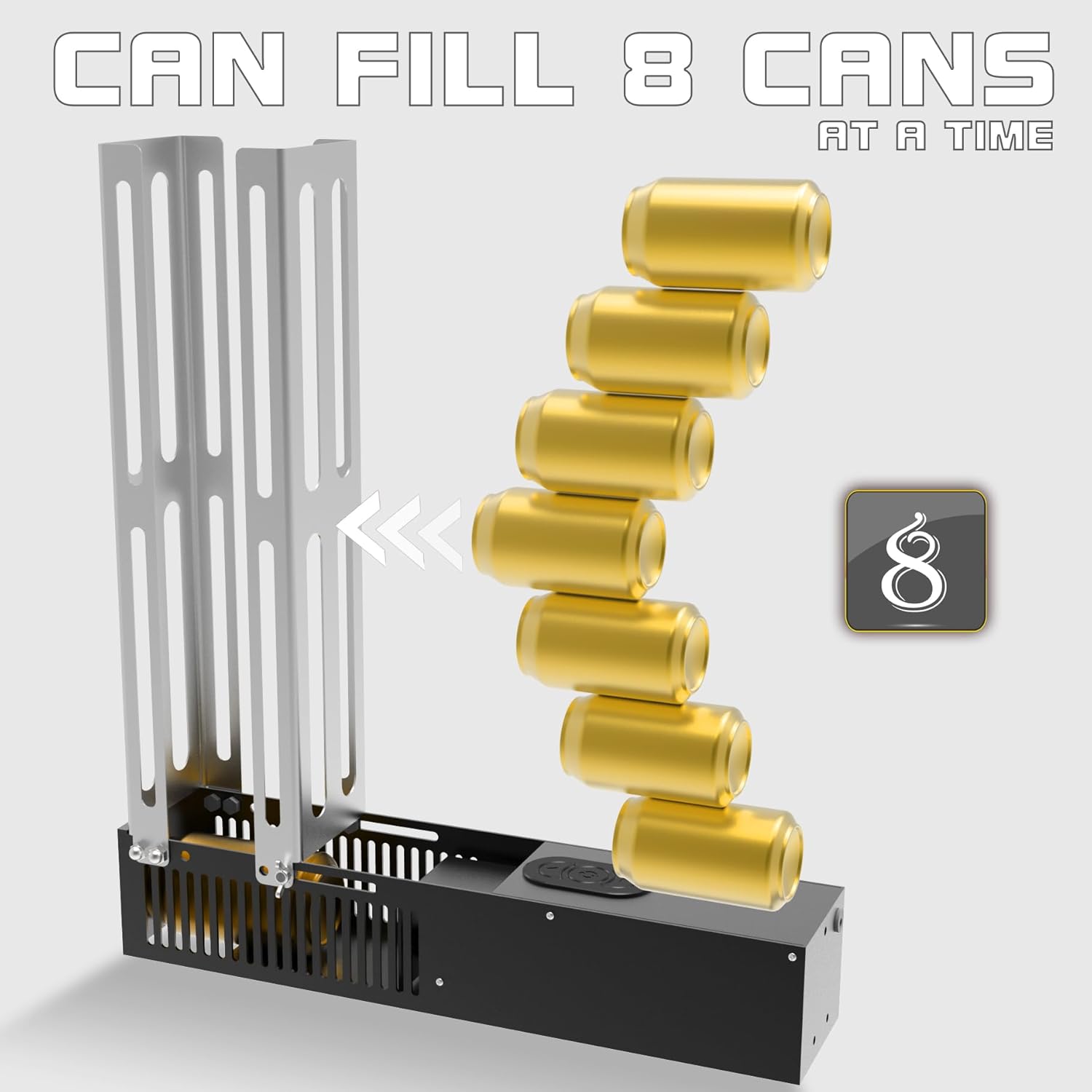 Electric Can Crusher, Automatic Can Crushers for Recycling 8oz, 12oz & 16oz Cans, Fill 8 cans at a Time, for Recycling Aluminum Seltzer, Cola, Beer Cans, Iced Tea