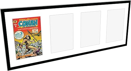 Miniatura 74 de Poster Palooza Marco de cómic con paspartú para 4 cómics de la era actual publicado después de 1985, marco de cómic negro para cómics de 6.875 x