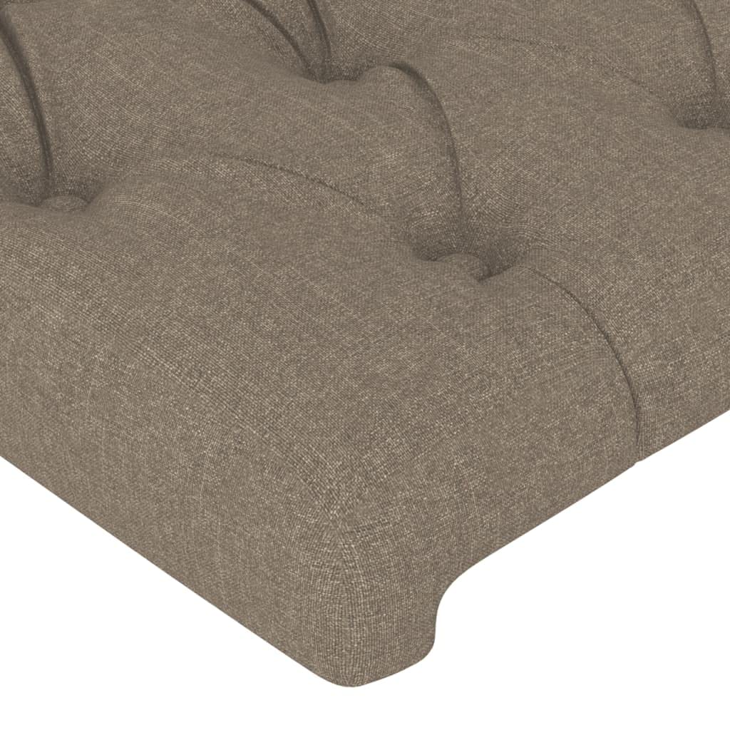 Zagłówek LED z regulacją wysokości, materiał taupe, 83 x 16 x 118/128 cm, tapicerowany zagłówek z uszami, do sypialni, oddychający design