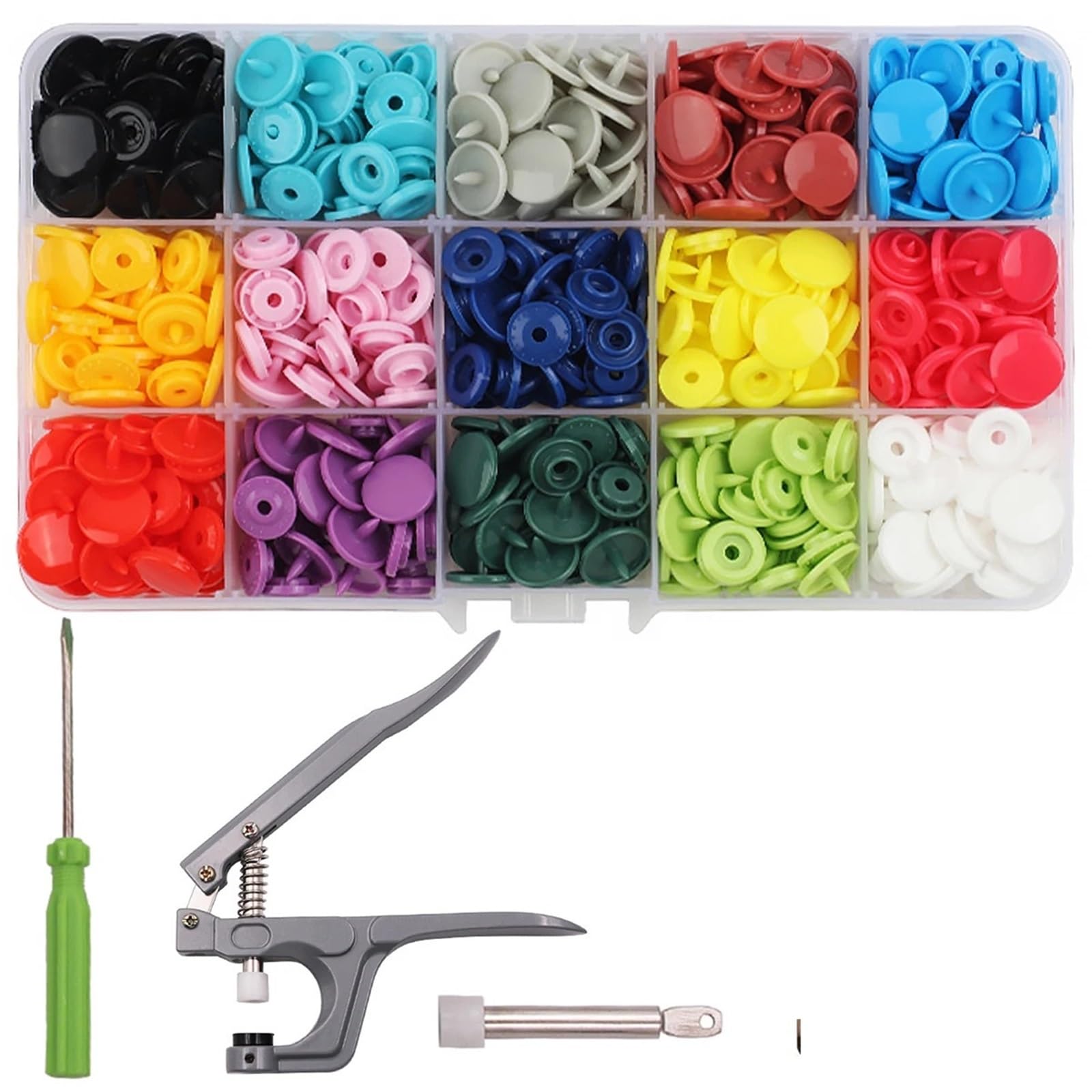 Plastic Snap Buttons Snap Kit Plastic T5 Garment Multicolor Professional Resin Kit Round DIY Seamless Button for Sewing Fabric Garment Making