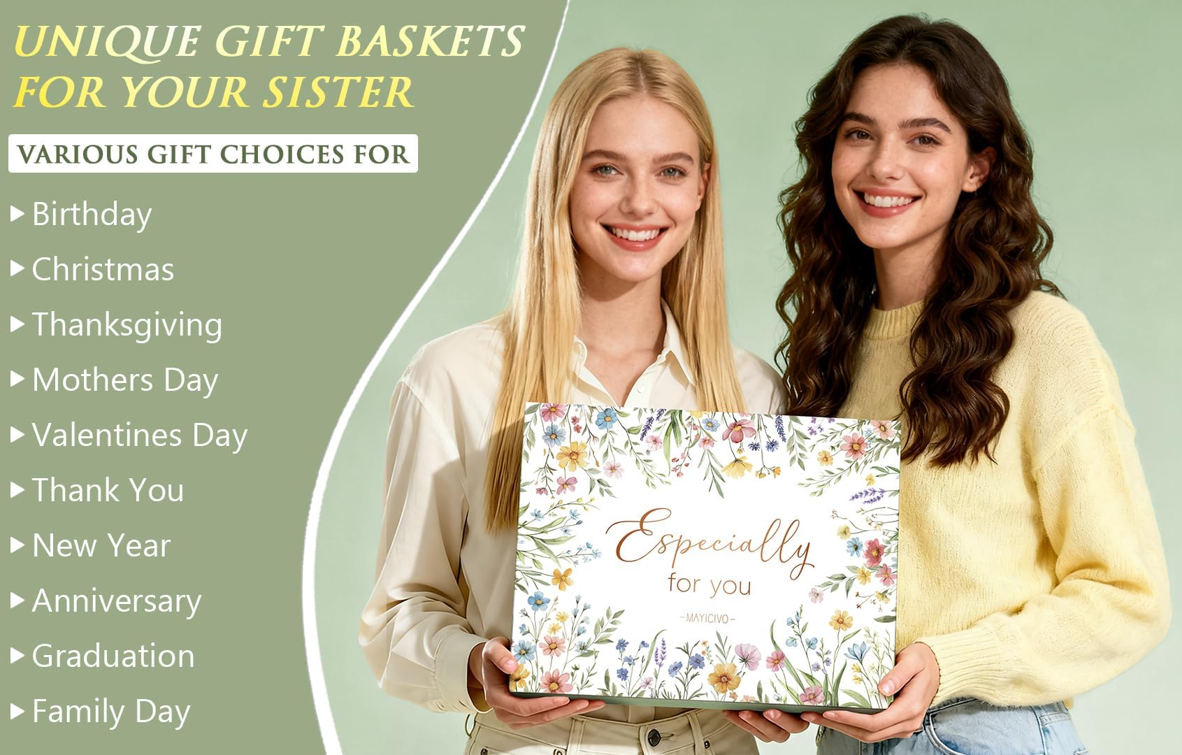 Regalos para mejores hermanas de hermana, regalos de cumpleaños para el día de la madre, regalo de hermano, divertida cuñada, cesta de regalo única para mejores amigas, con bolsa de lona de vidrio de