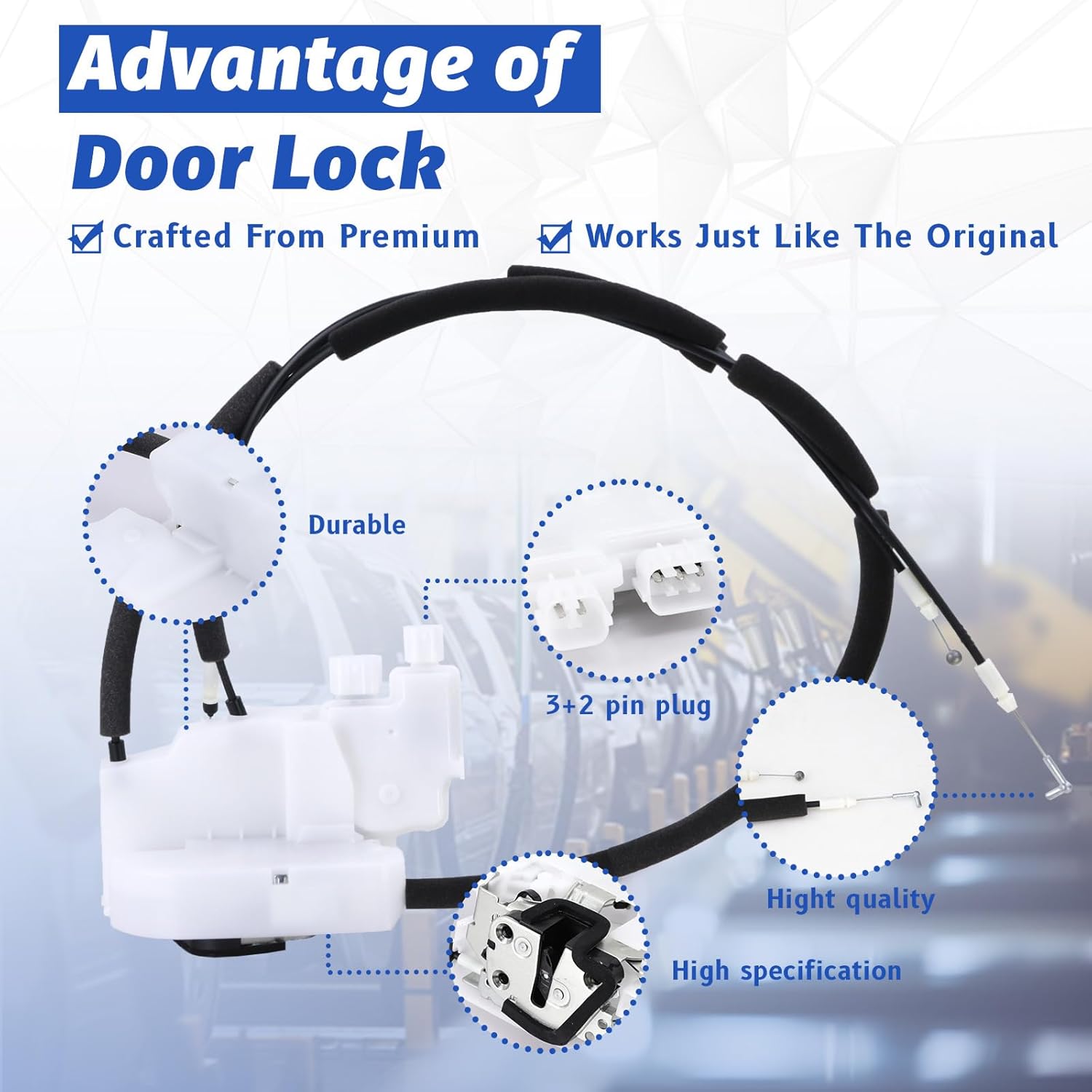 Door Lock Actuator Front Right Passenger Side Compatible with 2005-2021 Nissan Frontier Pathfinder Xterra Door Latch Replacement 80500-ZP70A 80500-ZP00A 80500-EA000